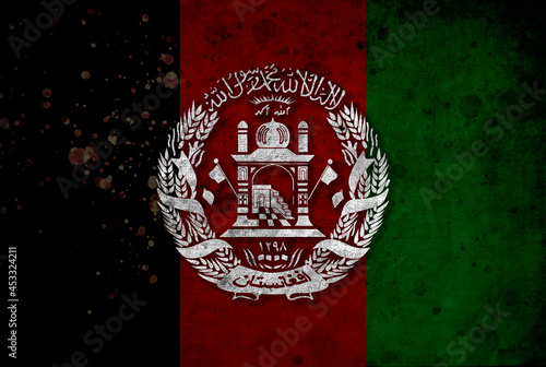 Afghan flag with rustic effect