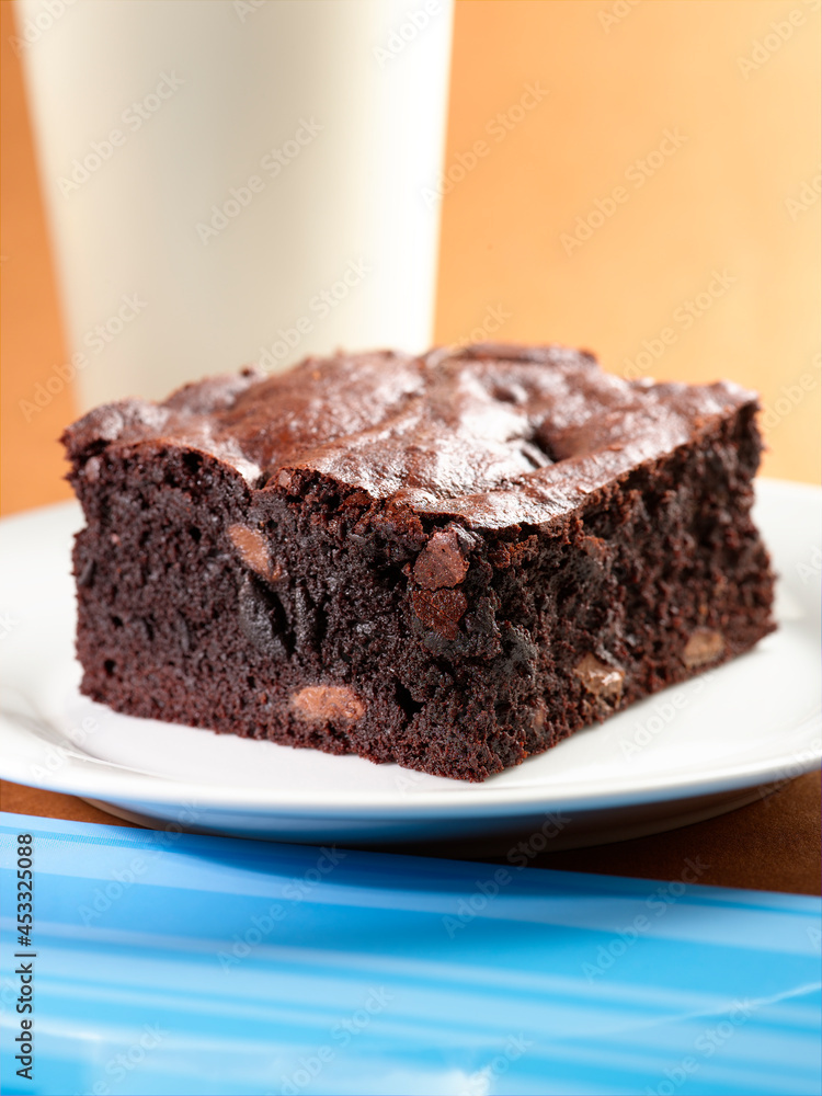 Brownie and milk Brownie and milk