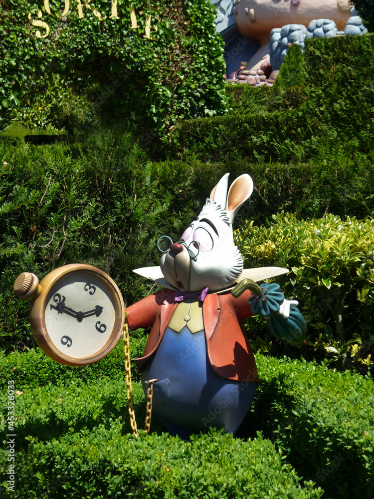 White Rabbt Disne White rabbit from the Disney movie Alice in Wonderland with his watch ...