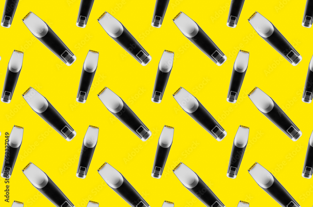 beard trimmer on colored background, top view, not seamless pattern, flat lay beard trimmer on colored background, top view, not seamless pattern, flat lay