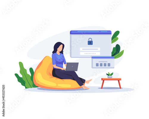 Secure login and sign up concept illustration photo
