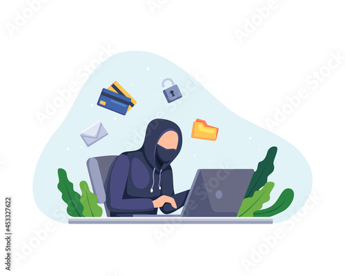 Hacker activity concept illustration