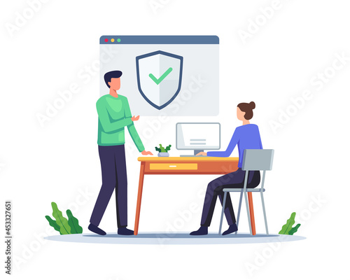 Secure login and sign up concept illustration