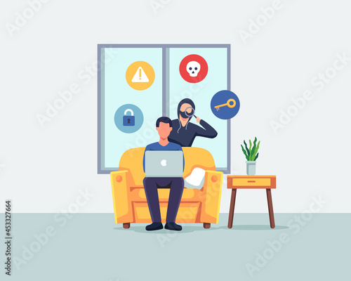 Hacker phishing stealing private personal data