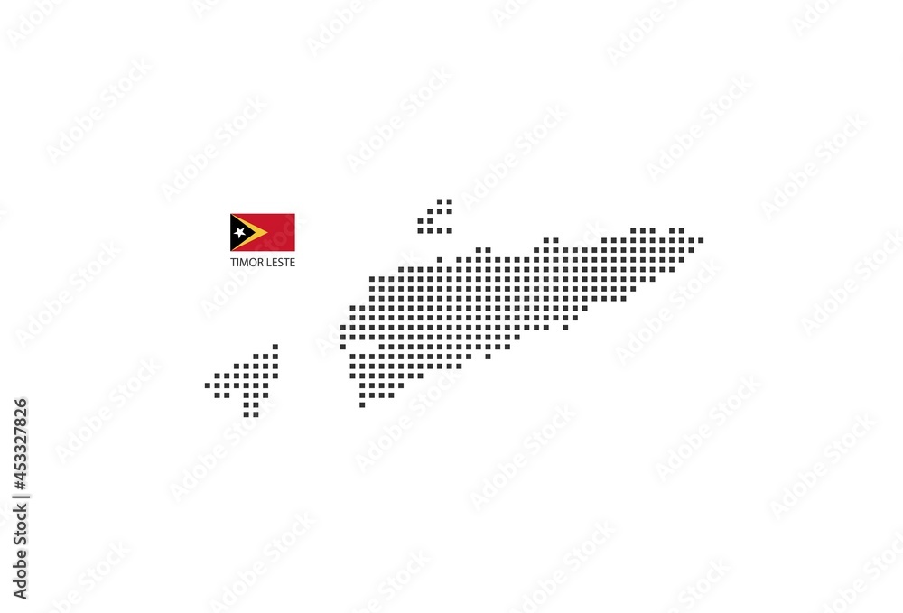 Vector square pixel dotted map of Timor Leste isolated on white ...