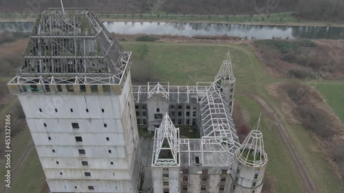 Aerial view of the unfinished castle of Almere in the Netherlands, Europe photo