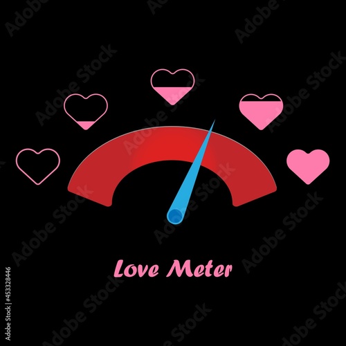 Love meter heart indicator. vector illustration.