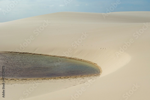 Lencois Maranhenses national park, Brazil. Dunes and lagoons, paradise tourist destination photo