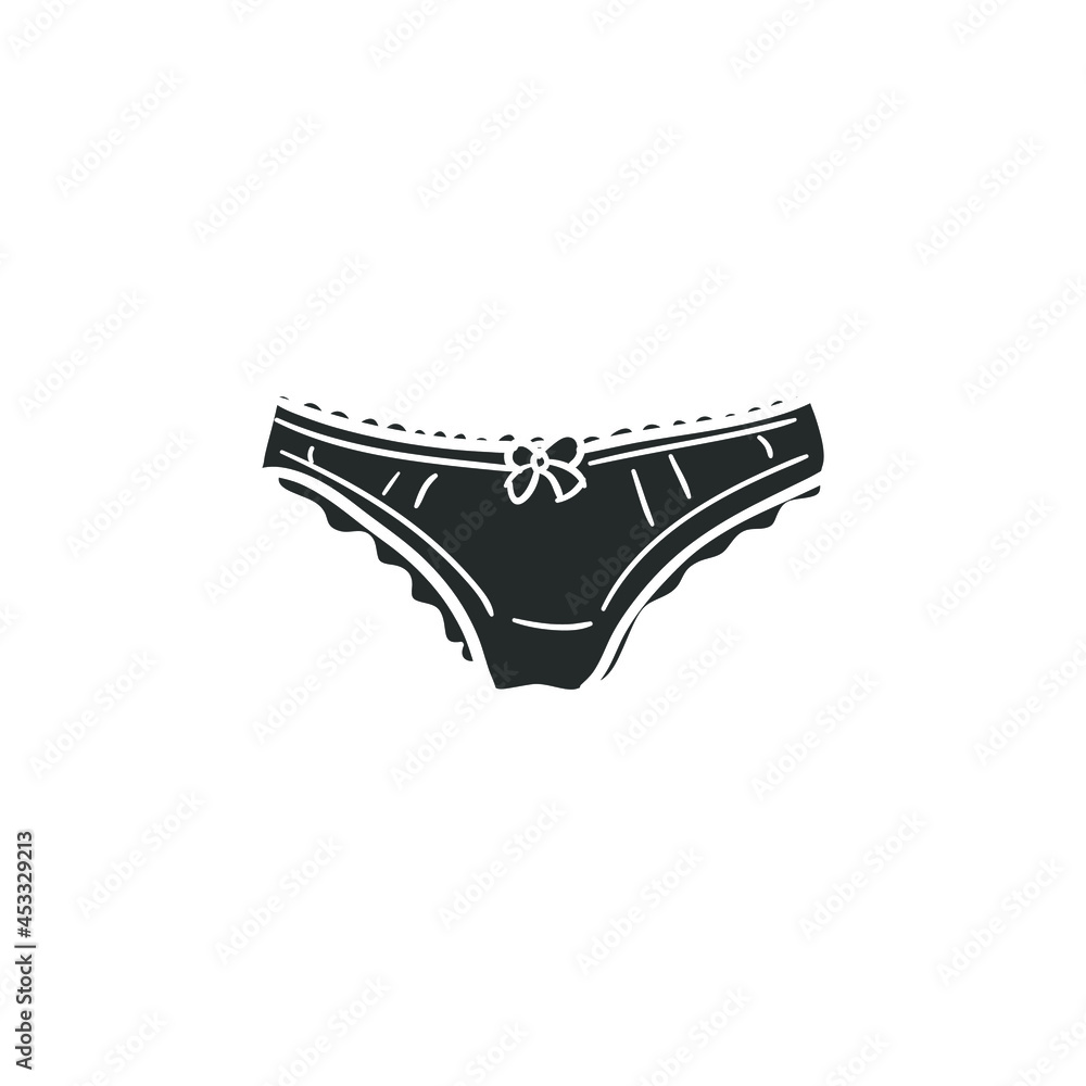 Panties Icon Silhouette Illustration. underwear Woman Vector Graphic