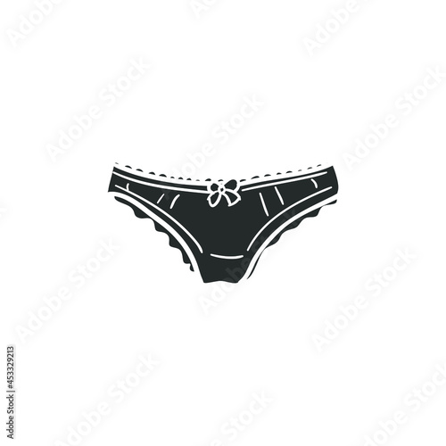 Panties Icon Silhouette Illustration. underwear Woman Vector Graphic Pictogram Symbol Clip Art. Doodle Sketch Black Sign.