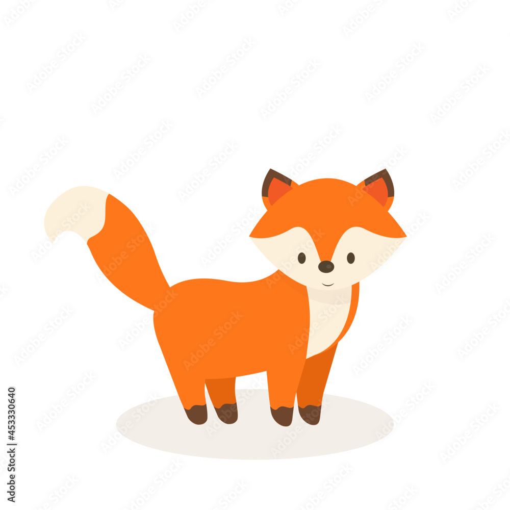 This is a cute fox on a white background. This is a cute fox on a white background.