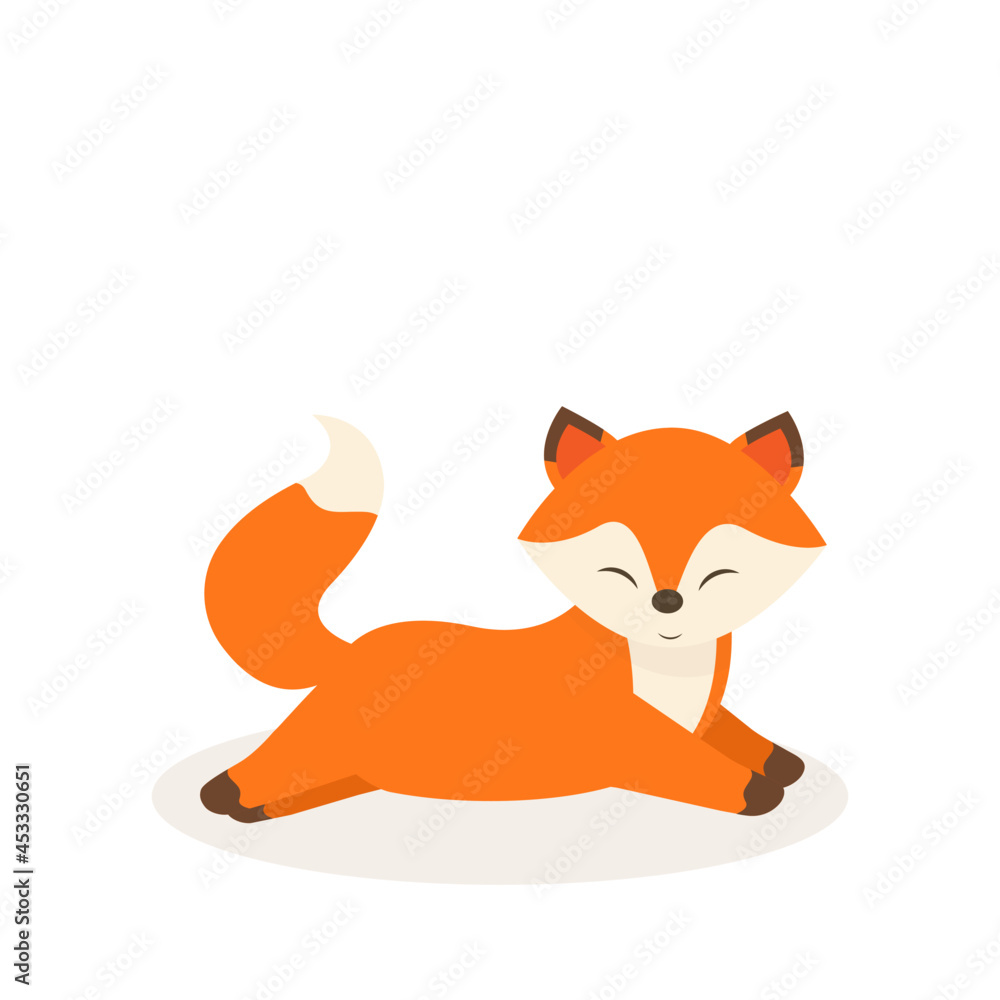 This is a cute fox on a white background. This is a cute fox on a white background.