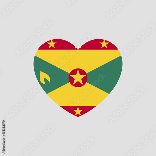 Free Download Grenada flag in heart shape vector love Grenada - GFXLoad