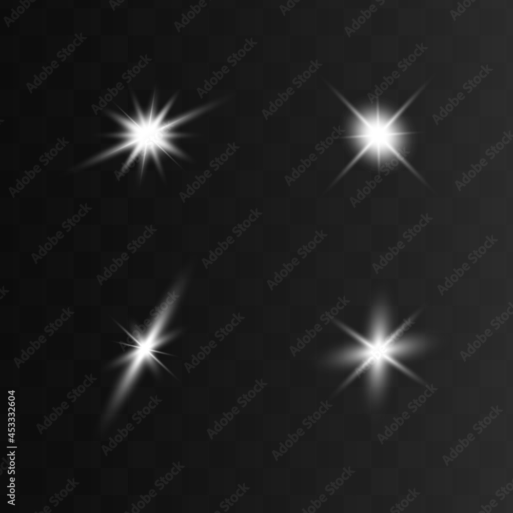 Glowing white Light effect. Vector illustration Glowing white Light effect. Vector illustration