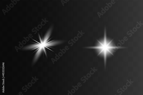 Glowing white Light effect. Vector illustration