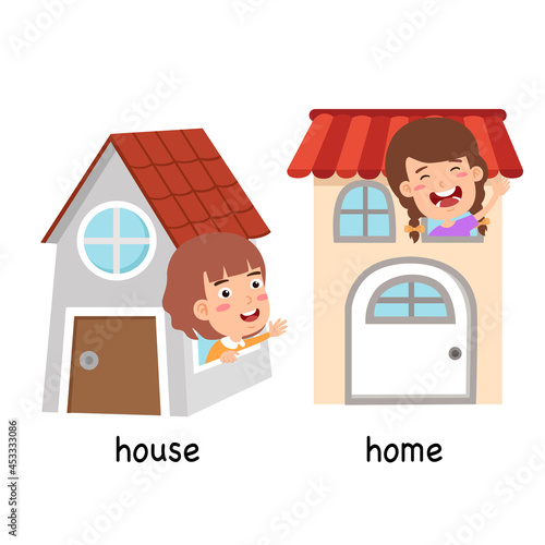 Konstfotografi synonyms house and home vector illustration