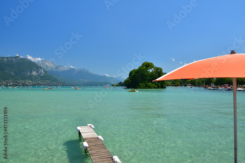 Annecy, France. Lake Annecy on a sunny summer day, July 29, 2021. photo