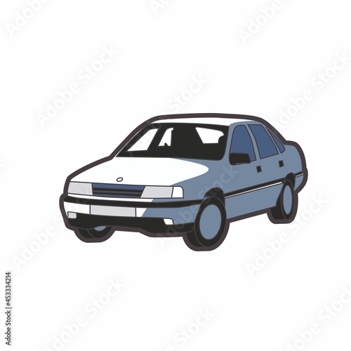 White car. White background. Vector. photo