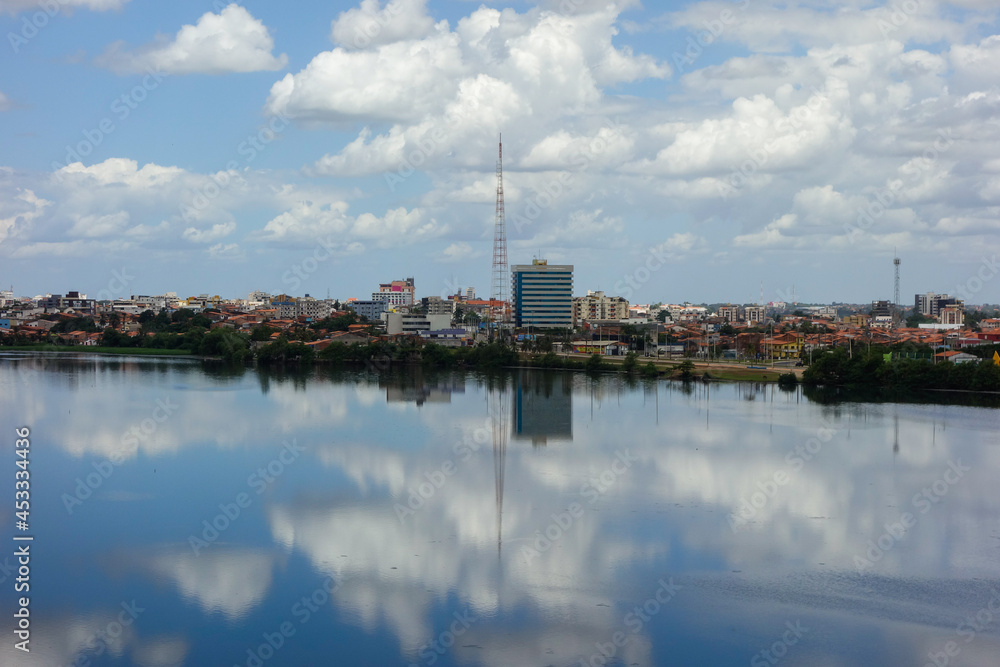 Jansen Lagoon in the city of Sao Luis, Maranhao, Brazil. reflections on water surface