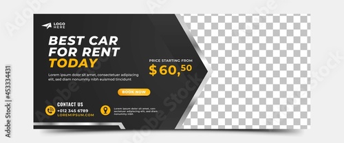Car rental banner template design. Usable for cover, header, web, and banner.