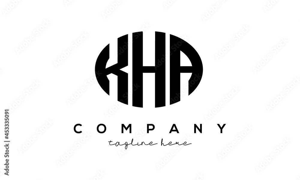 KHA three Letters creative circle logo design