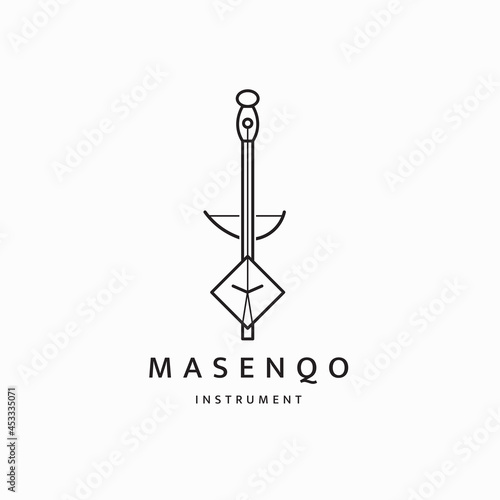 ethiopian traditional musical instruments logo icon design template flat vector