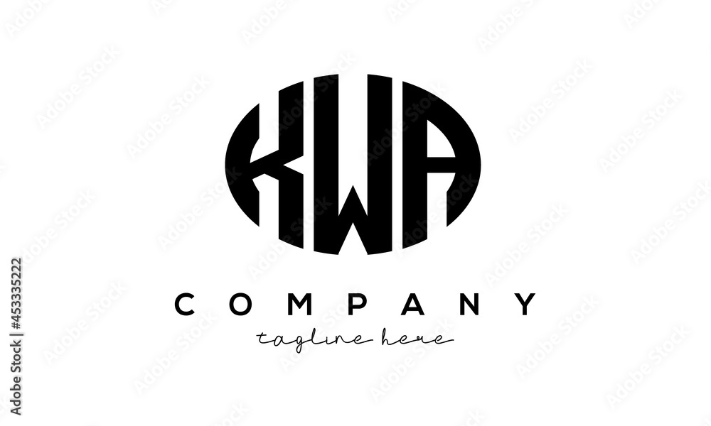 KWA three Letters creative circle logo design