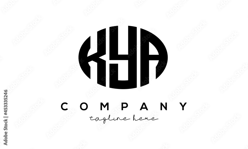 KYA three Letters creative circle logo design KYA three Letters creative circle logo design