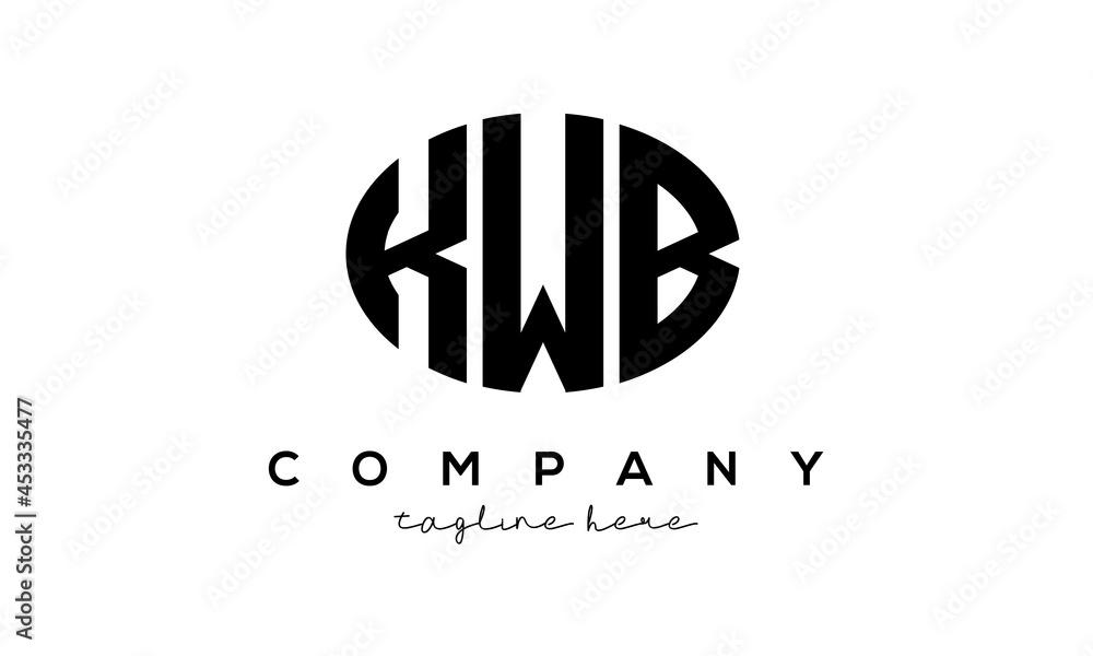 KWB three Letters creative circle logo design KWB three Letters creative circle logo design