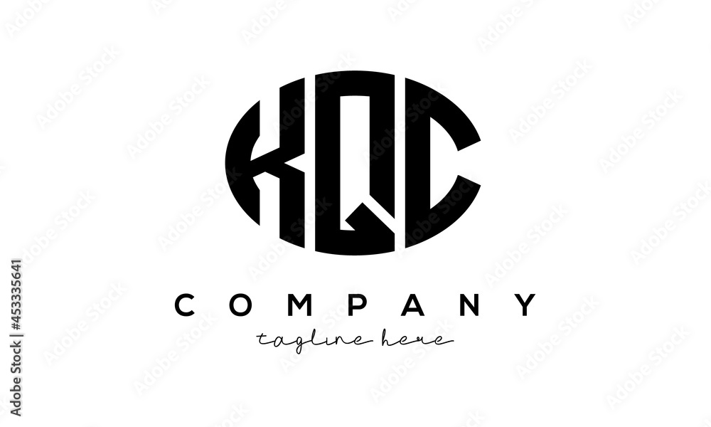 KQC three Letters creative circle logo design
