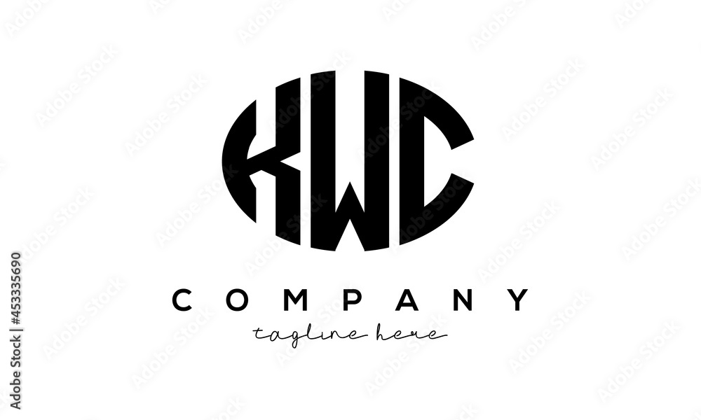 KWC three Letters creative circle logo design KWC three Letters creative circle logo design
