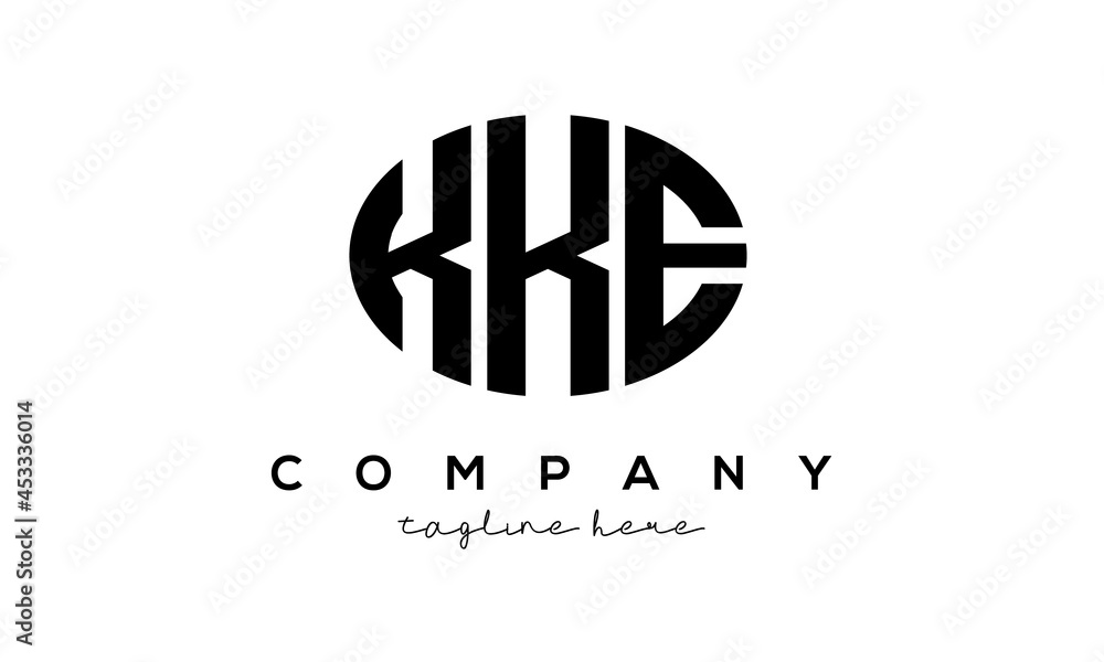 KKE three Letters creative circle logo design KKE three Letters creative circle logo design