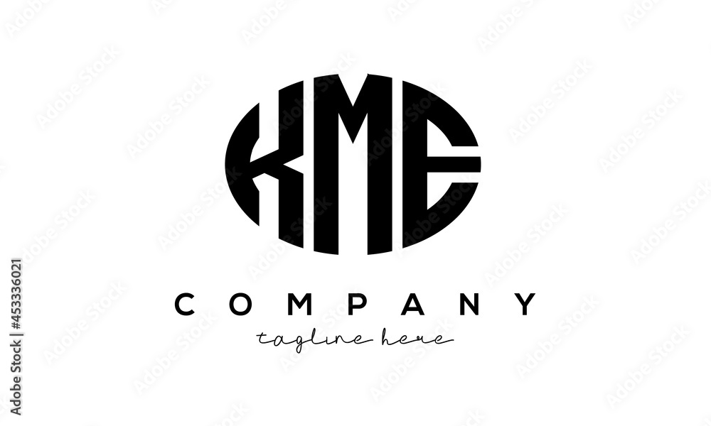 KME three Letters creative circle logo design KME three Letters creative circle logo design