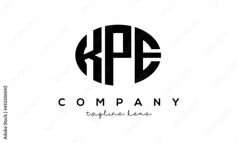KPE three Letters creative circle logo design KPE three Letters creative circle logo design