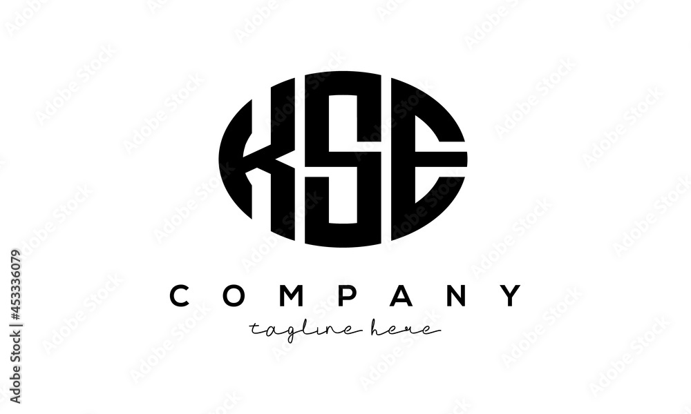 KSE three Letters creative circle logo design - obrazy, fototapety, plakaty 