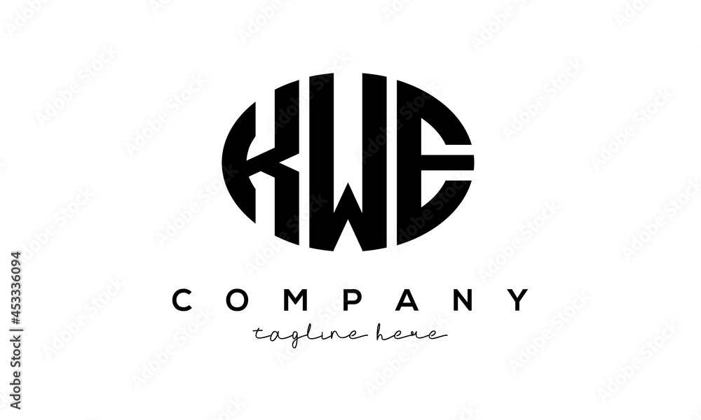 KWE three Letters creative circle logo design KWE three Letters creative circle logo design
