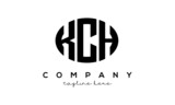 KCH three Letters creative circle logo design