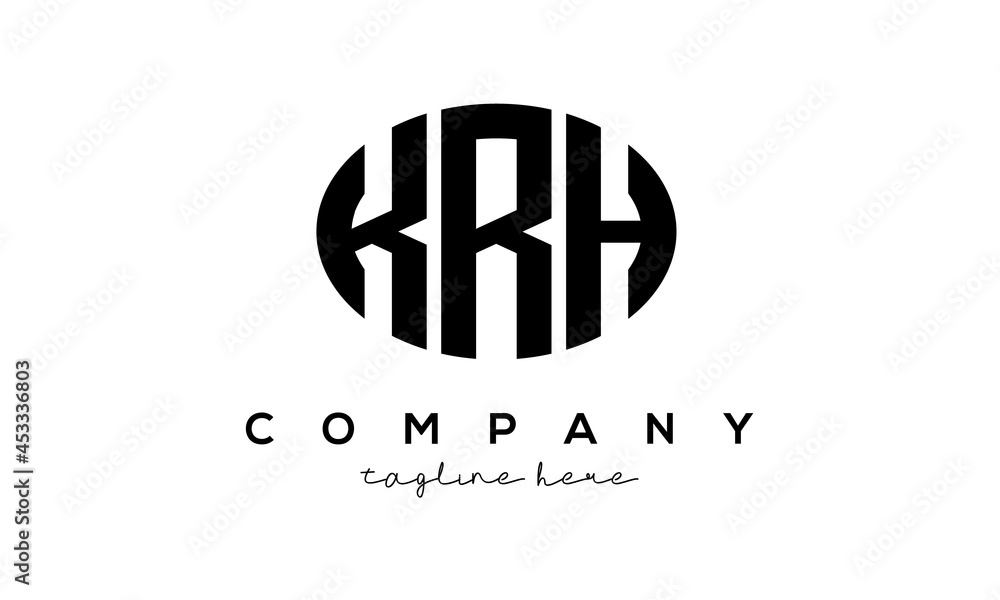 KRH three Letters creative circle logo design KRH three Letters creative circle logo design