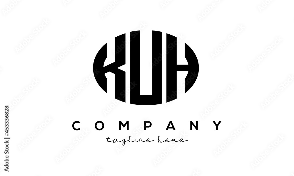 KUH three Letters creative circle logo design