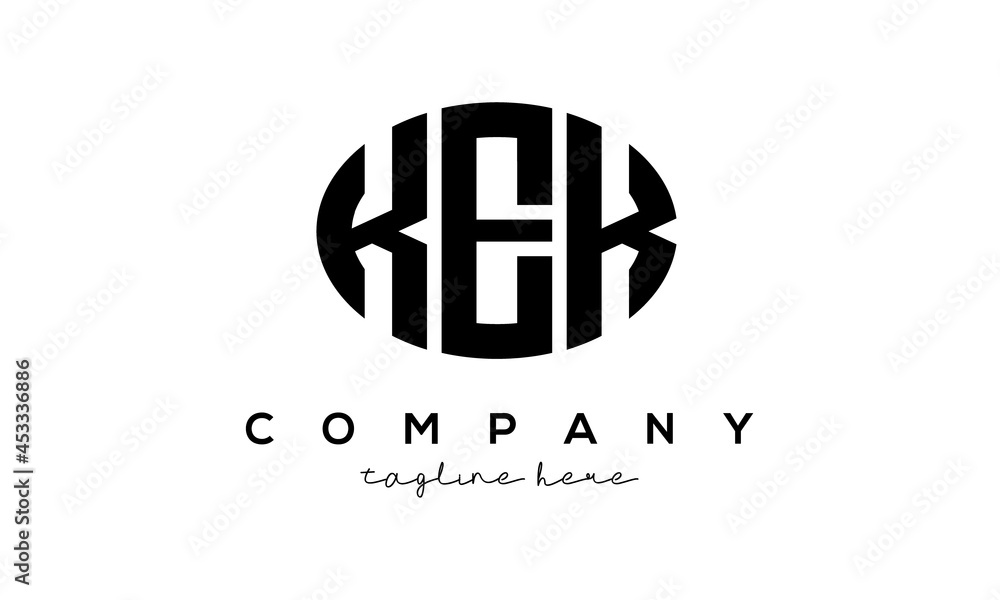 KEK three Letters creative circle logo design KEK three Letters creative circle logo design