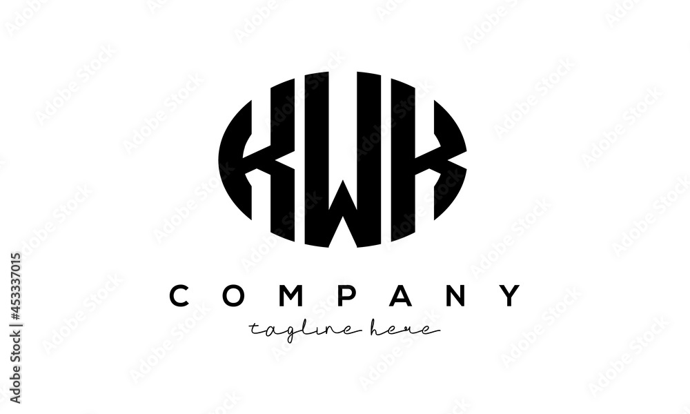 KWK three Letters creative circle logo design KWK three Letters creative circle logo design
