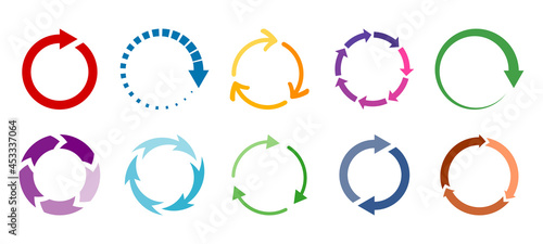 Circular arrow vector element set