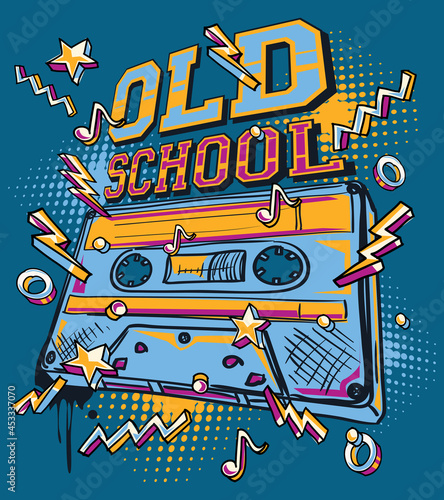 Old school - funky graffiti audio cassette 