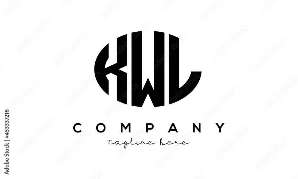 KWL three Letters creative circle logo design KWL three Letters creative circle logo design
