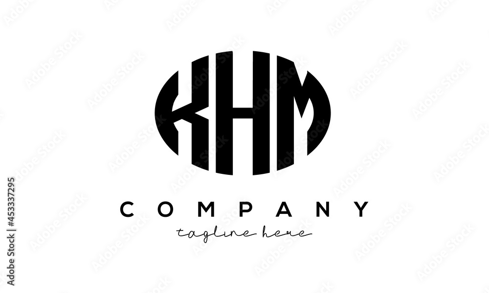 KHM three Letters creative circle logo design KHM three Letters creative circle logo design