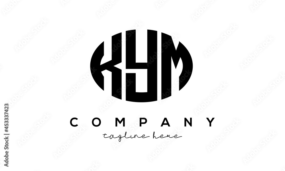 KYM three Letters creative circle logo design