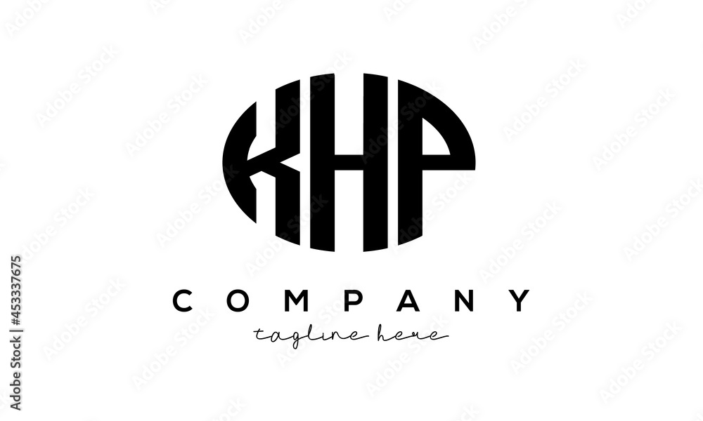 KHP three Letters creative circle logo design KHP three Letters creative circle logo design