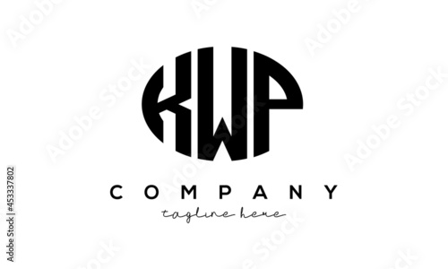 KWP three Letters creative circle logo design