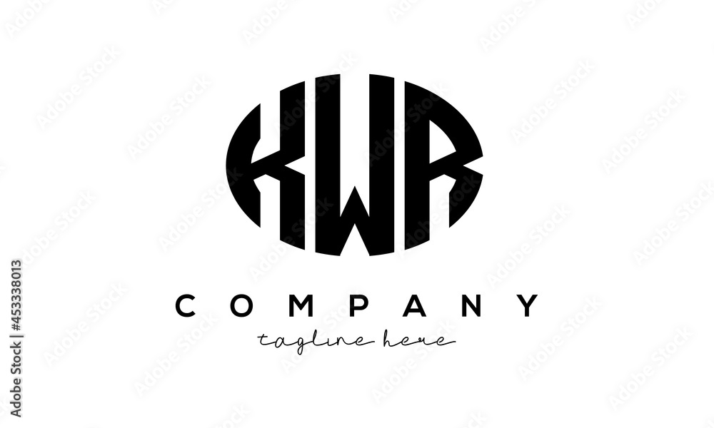 KWR three Letters creative circle logo design KWR three Letters creative circle logo design