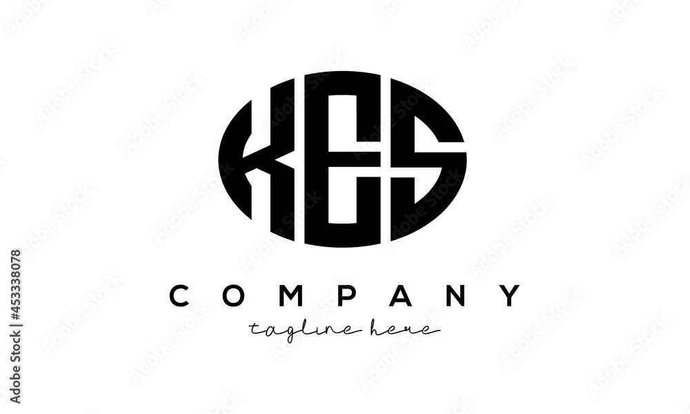 KES three Letters creative circle logo design